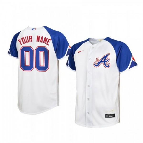 Atlanta Braves Custom 2023 City Connect Youth Nike Atlanta Jersey - White