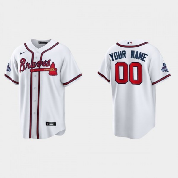 Atlanta Braves Custom Men's Nike 2021 World Series Champions Patch MLB Game Jersey - White