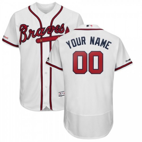 Atlanta Braves Majestic Home 2019 Authentic Collection Flex Base Custom Jersey White