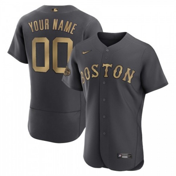 Boston Red Sox Custom Men's Nike Charcoal 202...