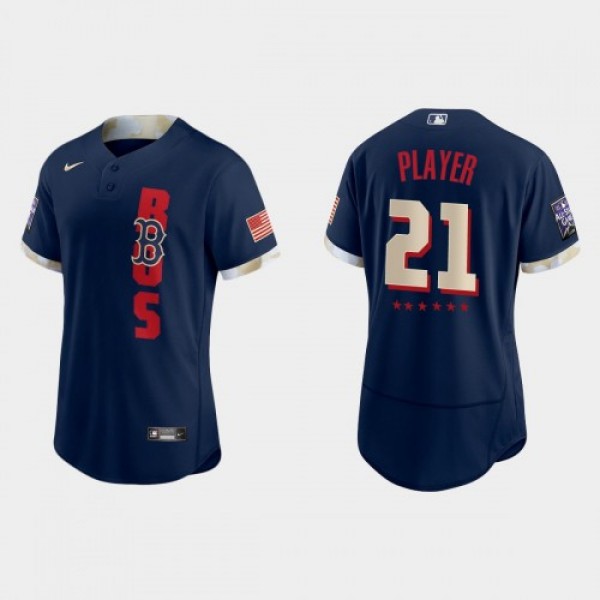 Boston Red Sox Custom 2021 Mlb All Star Game Authentic Navy Jersey