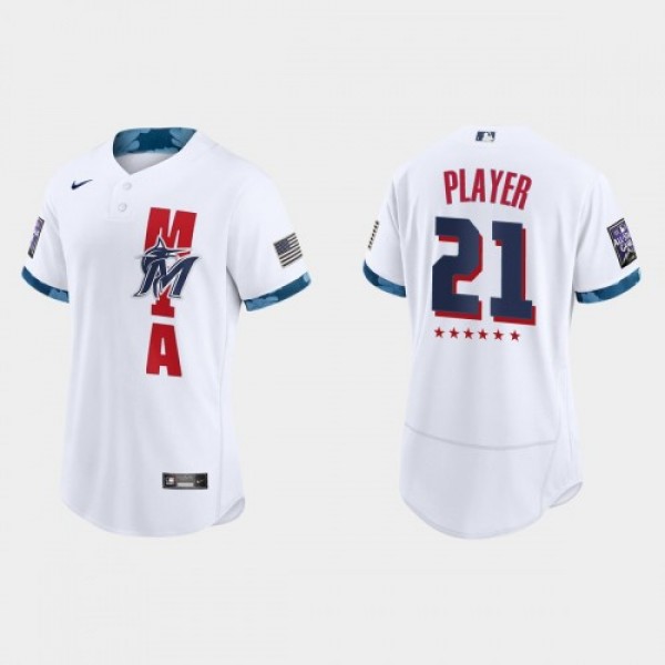 Miami Marlins Custom 2021 Mlb All Star Game Authen...