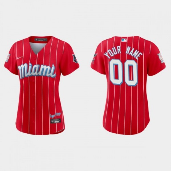 Miami Marlins Custom Women's Nike 2021 City C...