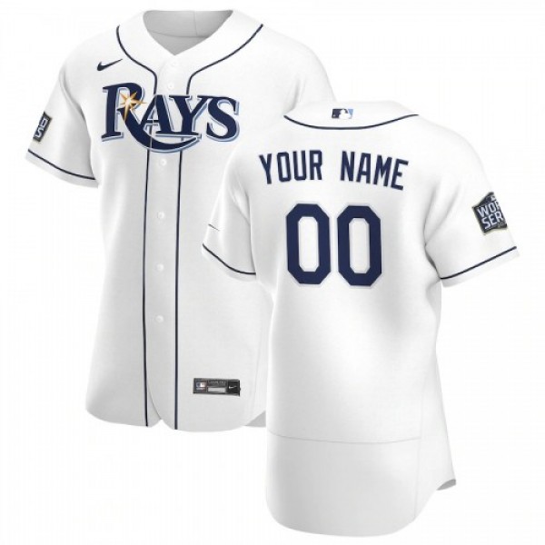 Tampa Bay Rays Custom Men's Nike White Home 2...