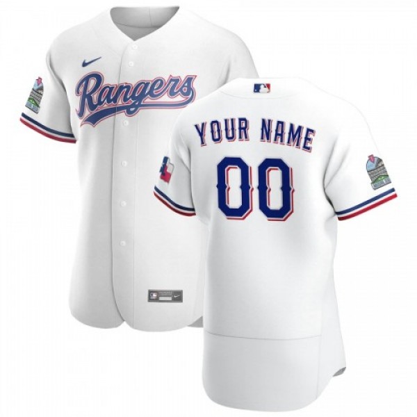 Texas Rangers Custom Men's Nike White Home 20...