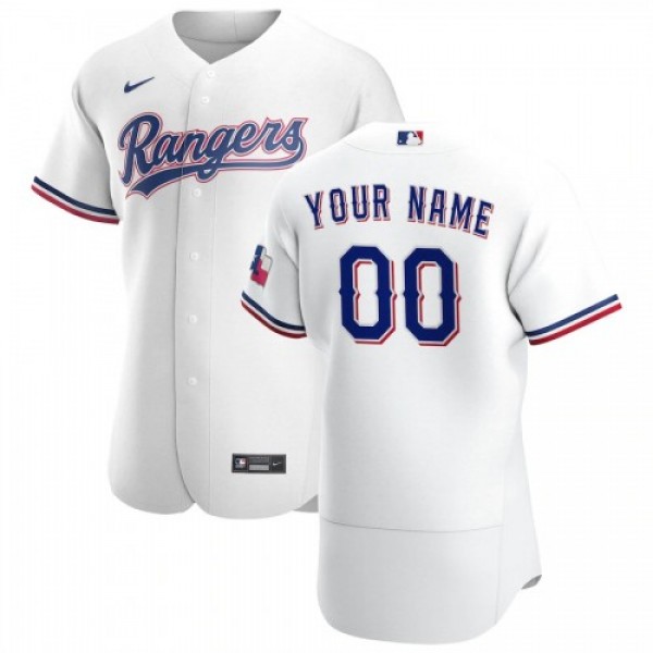 Texas Rangers Custom Men's Nike White Home 20...