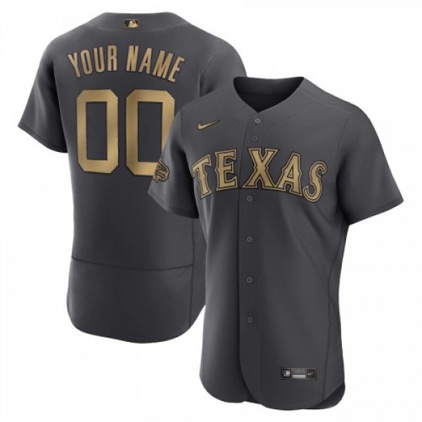 Texas Rangers Custom Men's Nike Charcoal 2022...