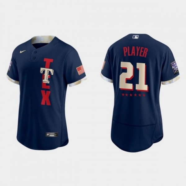 Texas Rangers Custom 2021 Mlb All Star Game Authen...