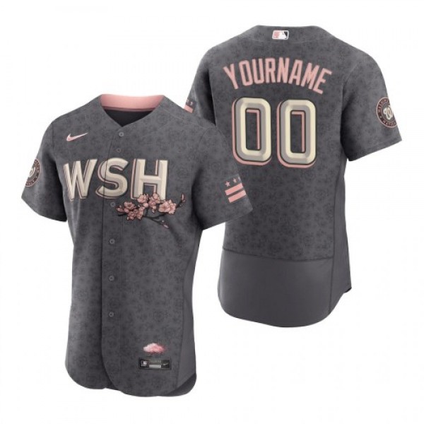 Washington Nationals Custom Men's Nike Authentic Gray 2022 City Connect Jersey