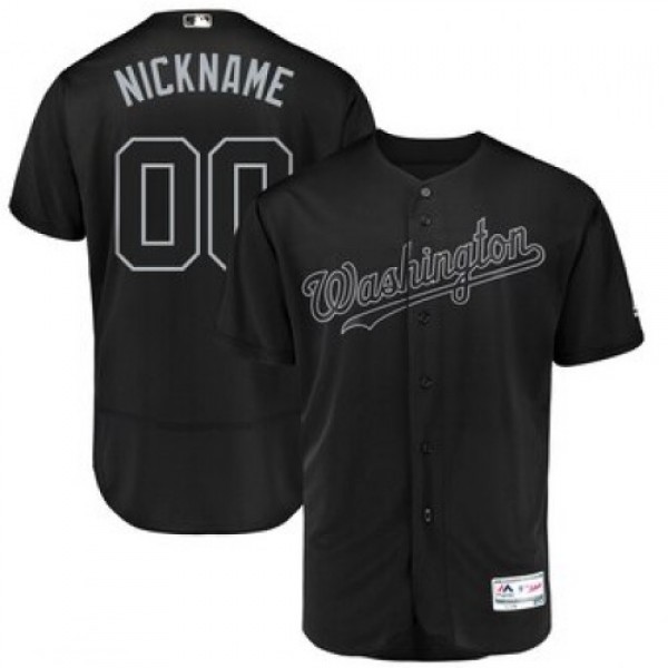 Washington Nationals Majestic 2019 Players' Weekend Flex Base Authentic Roster Custom Jersey Black