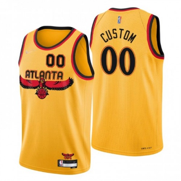 Atlanta Hawks Custom Men's Nike Gold 2021/22 Swingman NBA Jersey - City Edition