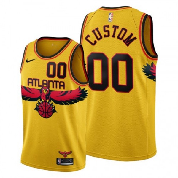 Atlanta Hawks Custom Men's 2021-22 City Edition Gold NBA Jersey