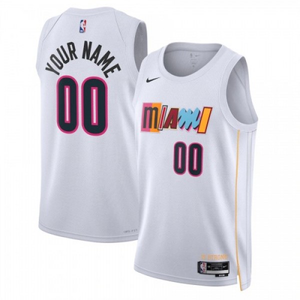 Miami Heat Custom Unisex Nike White 2022-23 Swingm...