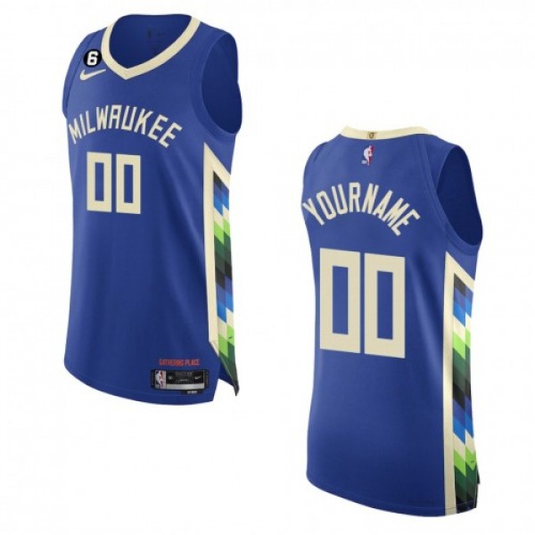 Milwaukee Bucks Custom Nike Royal 2022-23 Authenti...