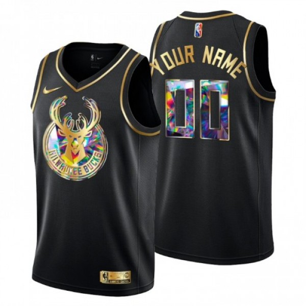 Milwaukee Bucks Custom Men's Golden Edition D...