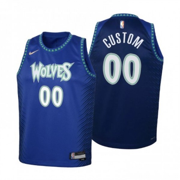 Minnesota Timberwolves Custom Youth Nike Blue 2021...