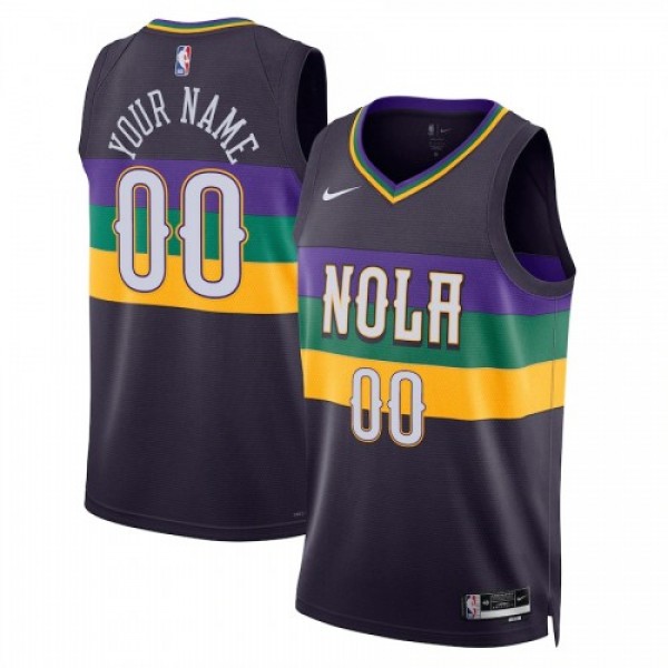 New Orleans Pelicans Custom Unisex Nike Purple 2022-23 Swingman Jersey - City Edition