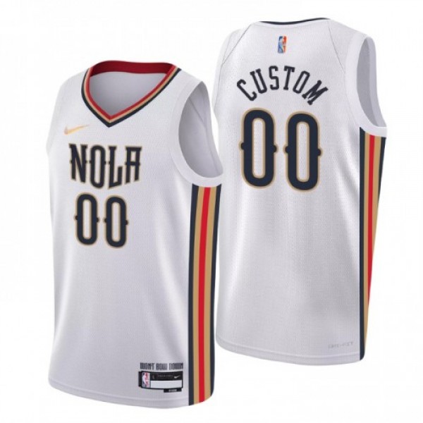 New Orleans Pelicans Custom Men's Nike White 2021/22 Swingman NBA Jersey - City Edition