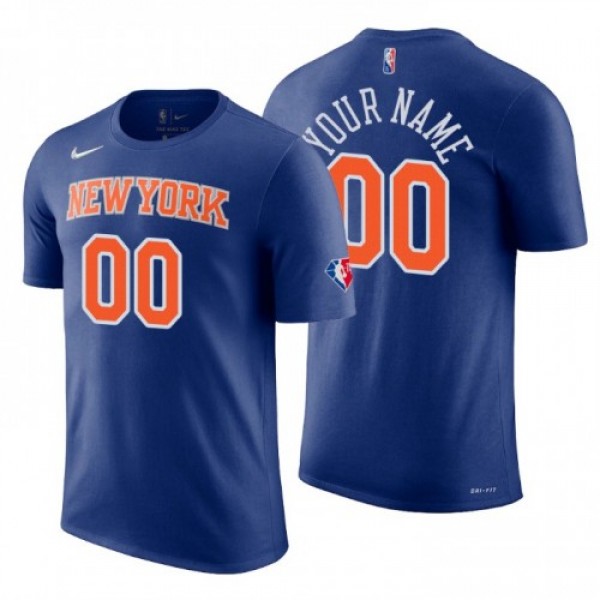 New York Knickss Custom Blue Men's Nike 2021-...