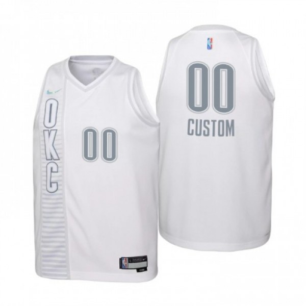 Oklahoma City Thunder Custom Youth Nike White 2021...