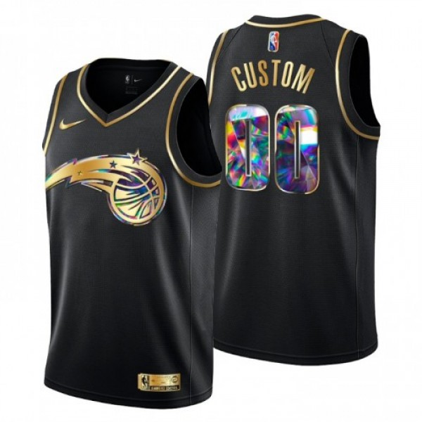 Orlando Magic Custom Men's Golden Edition Diamond Logo 2021/22 Swingman Jersey - Black