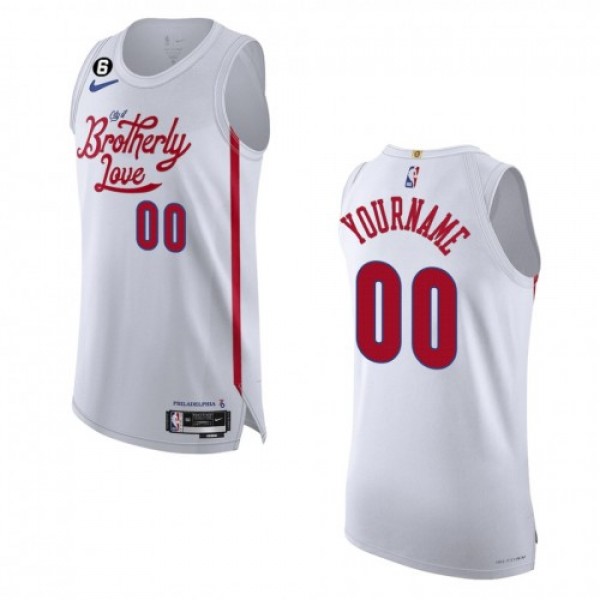 Philadelphia 76ers Custom Nike White 2022-23 Authentic Jersey - City Edition