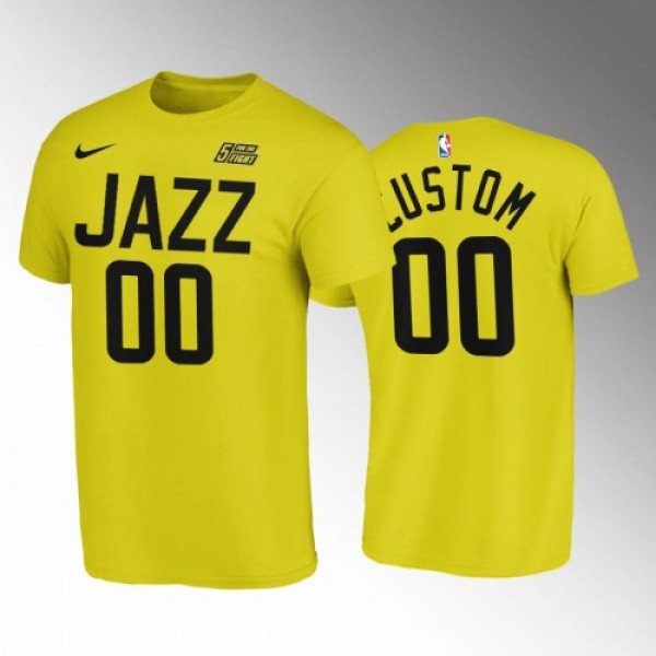 Utah Jazz Custom Men's Yellow Nike NBA 2022-2...