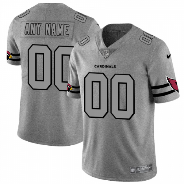 Arizona Cardinals Custom Men's Nike Gray Grid...