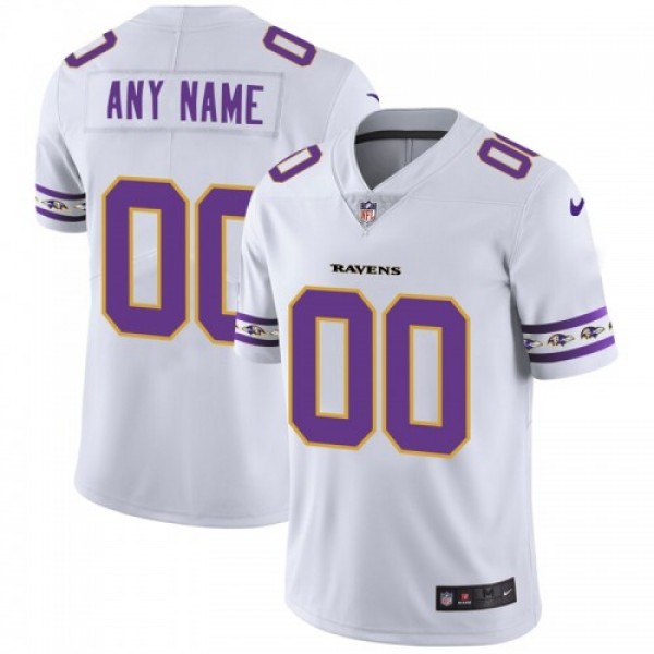 Baltimore Ravens Custom Nike White Team Logo Vapor Limited NFL Jersey