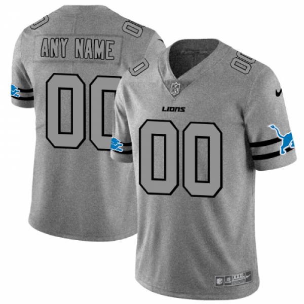 Detroit Lions Custom Men's Nike Gray Gridiron...