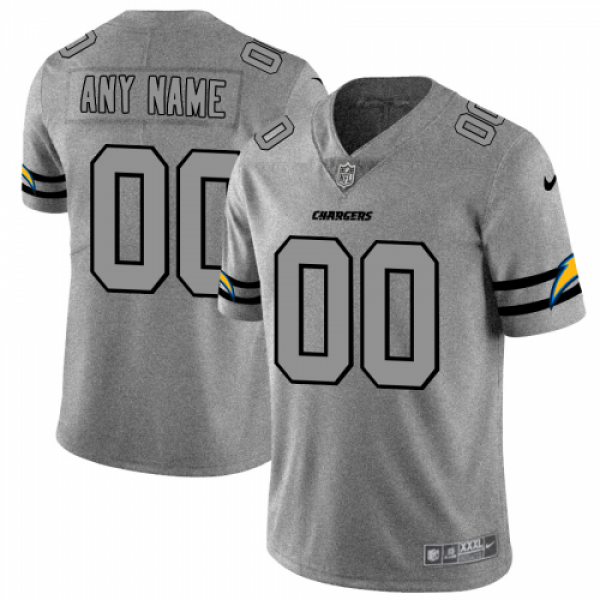 Los Angeles Chargers Custom Men's Nike Gray G...