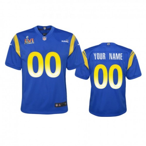 Los Angeles Rams Custom Youth Super Bowl LVI Patch Nike Game NFL Jersey - Royal