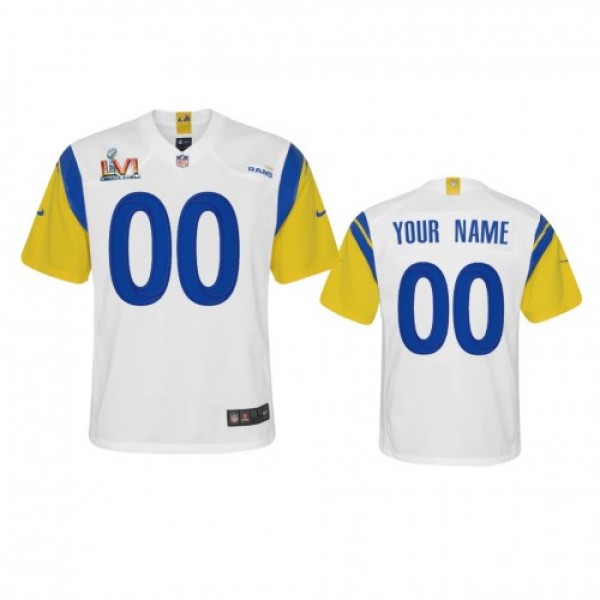 Los Angeles Rams Custom Youth Super Bowl LVI Patch Nike Alternate Game NFL Jersey - White