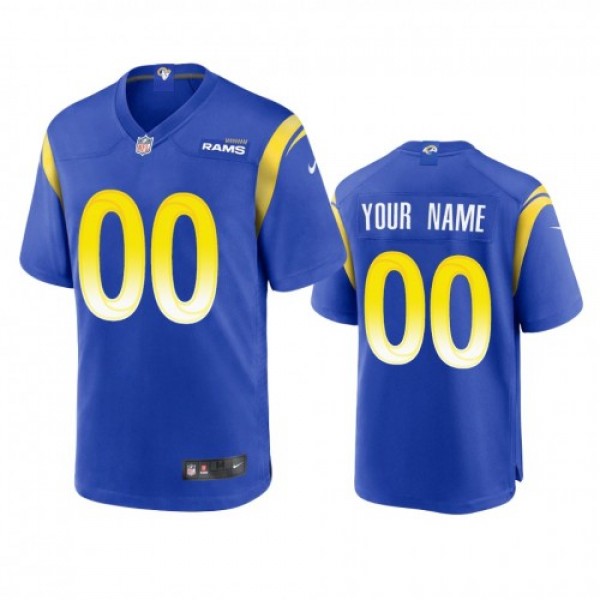 Los Angeles Rams Custom Men's Nike Game NFL J...