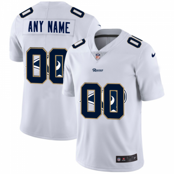 Los Angeles Rams Custom White Men's Nike Team...