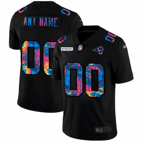 Los Angeles Rams Custom Men's Nike Multi-Colo...