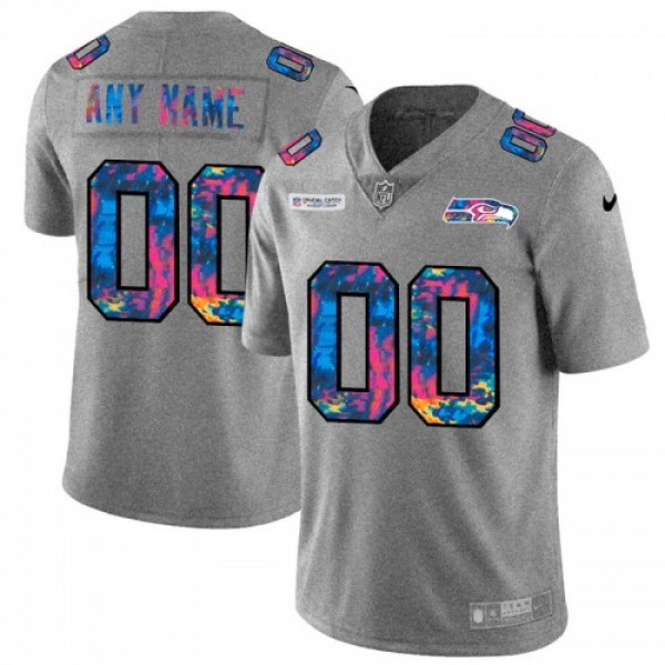 Seattle Seahawks Custom Men's Nike Multi-Colo...