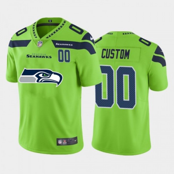 Seattle Seahawks Custom Green Men's Nike Big ...