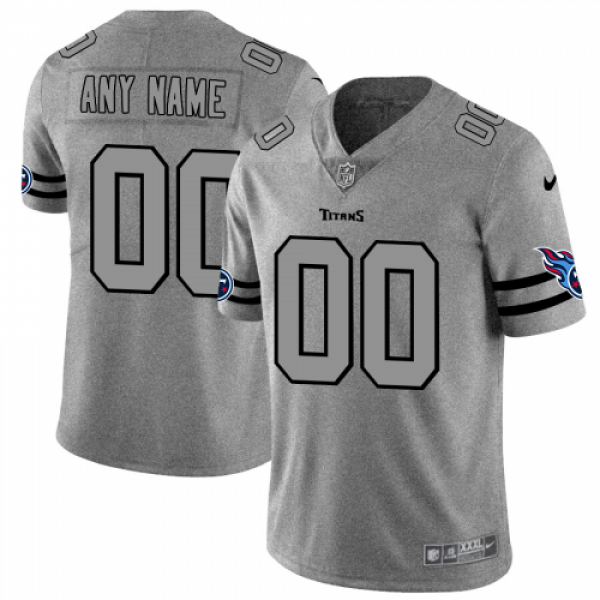 Tennessee Titans Custom Men's Nike Gray Gridi...