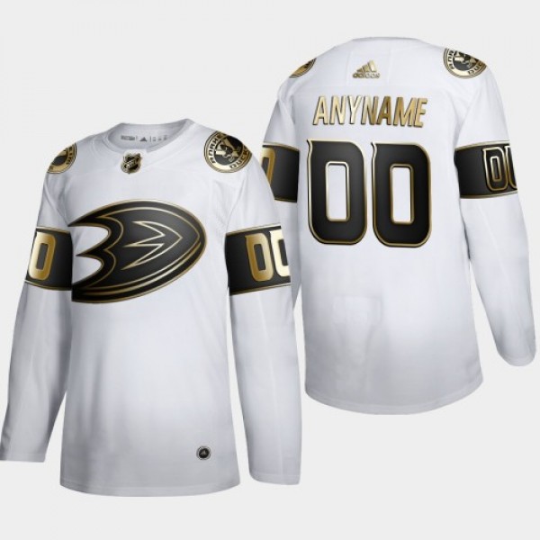 Anaheim Ducks Custom Men's Adidas White Golde...