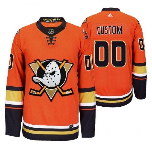 Anaheim Ducks Custom Men's 2019-20 Third Oran...