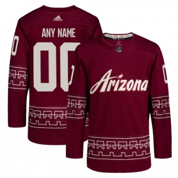 Arizona Coyotes Custom Men's adidas Garnet Al...