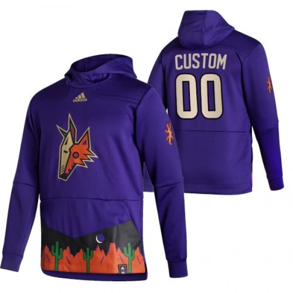 Arizona Coyotes Custom Adidas Reverse Retro Pullover Hoodie Purple