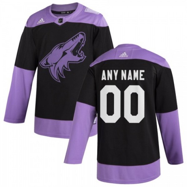 Arizona Coyotes Adidas Hockey Fights Cancer Custom Practice Jersey Black