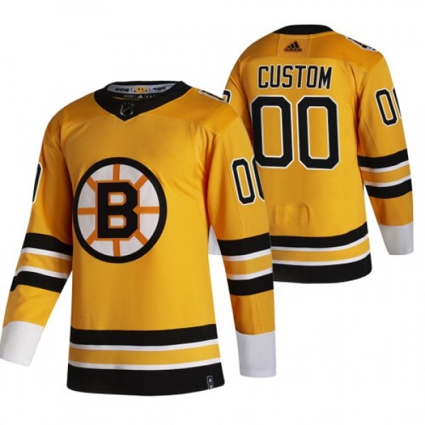 Boston Bruins Custom Yellow Men's Adidas 2020...