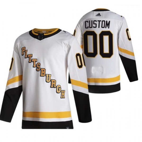 Pittsburgh Penguins Custom White Men's Adidas...