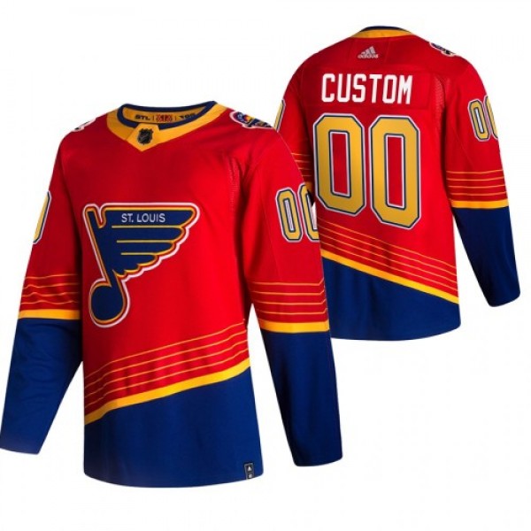 St. Louis Blues Custom Red Men's Adidas 2020-...