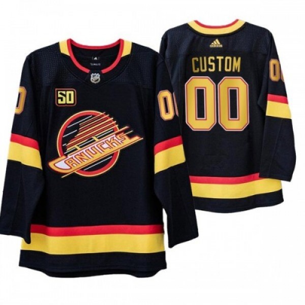 Vancouver Canucks Custom Black 50th Anniversary Sk...