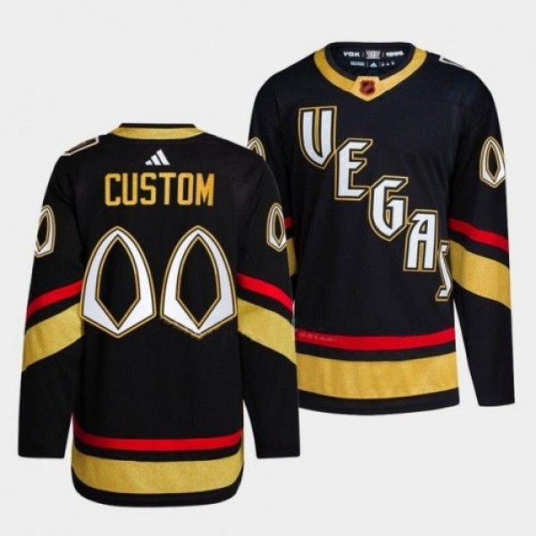 Vegas Golden Knights Custom Men's adidas Reverse Retro 2.0 Authentic Player Jersey - Black