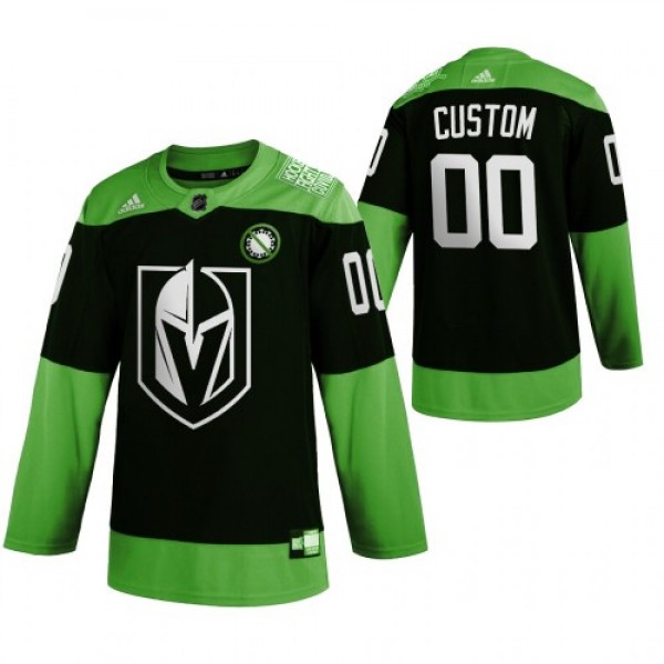 Vegas Golden Knights Custom Men's Adidas Gree...